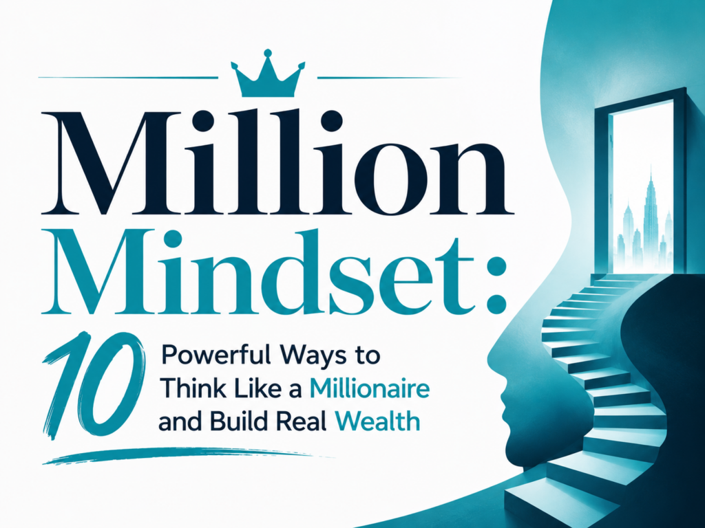 Million mindset illustration showing growth, success, and wealth thinking for building real wealth